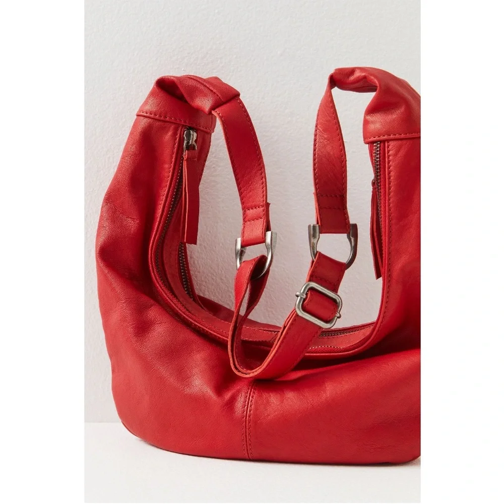 FREE PEOPLE Leather Idle Hands Sling Bag in Red Lip - Picture 4 of 15